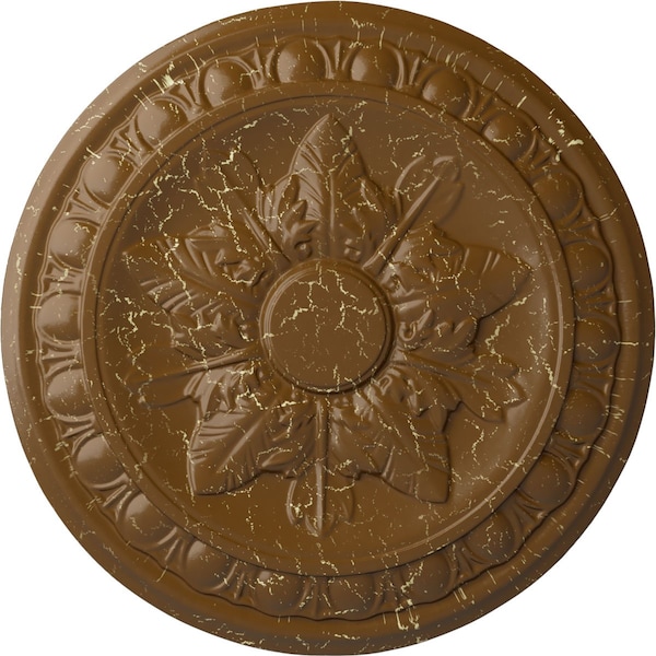 Ekena Millwork Exeter Ceiling Medallion (Fits Canopies up to 3 1/8"), 17 3/4"OD x 1 1/8"P, Smokey Topaz Crackle CM17EXSTC - main